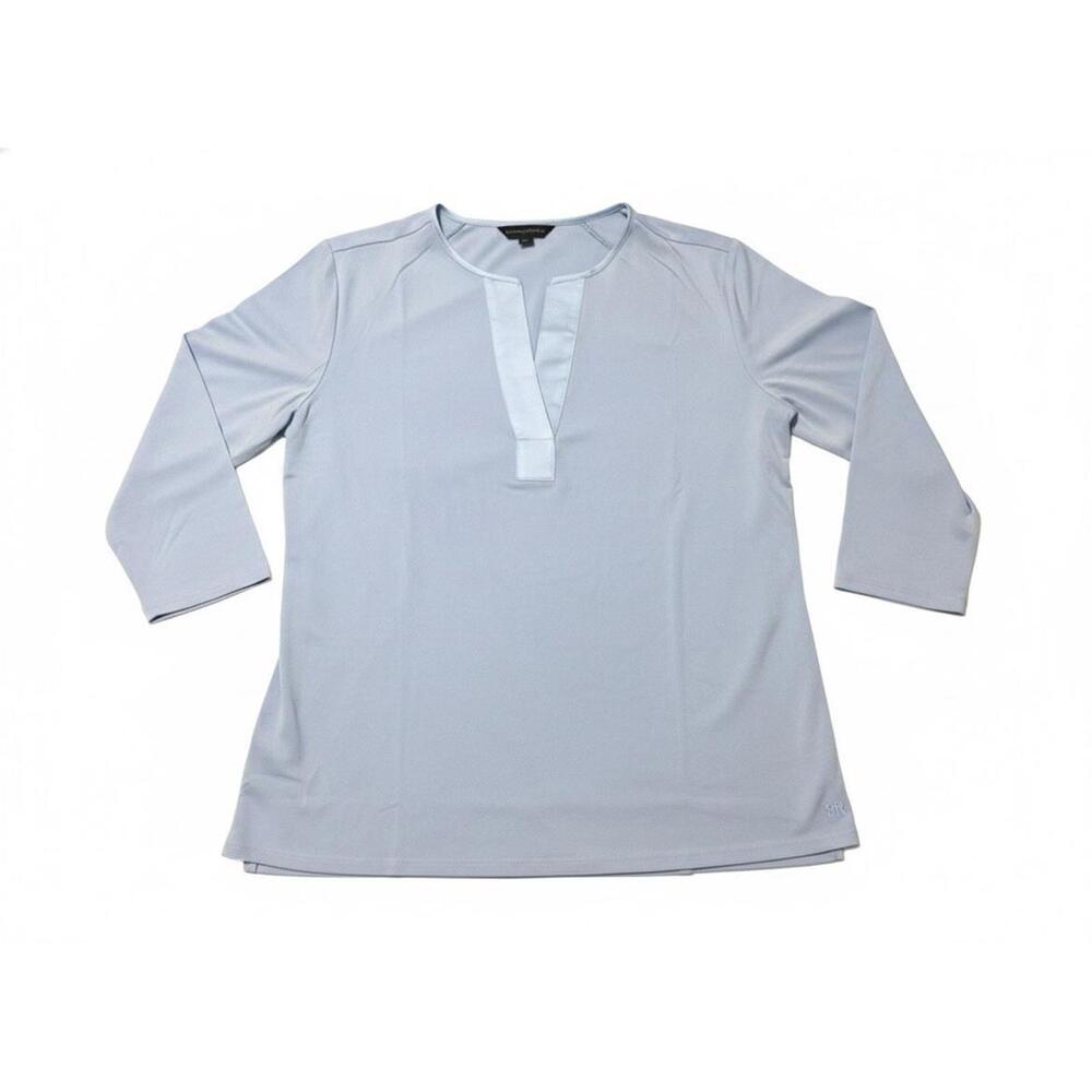 Banana Republic Women's Dusty Blue Crepe 3/4 Sleeve Blouse
